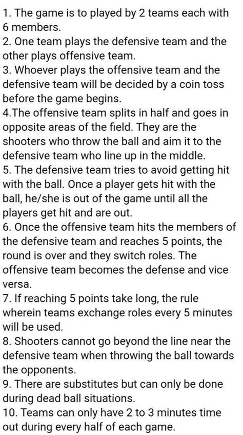 10 rules of batuhang bola